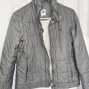 Lacoste Silver Quilted Jacket